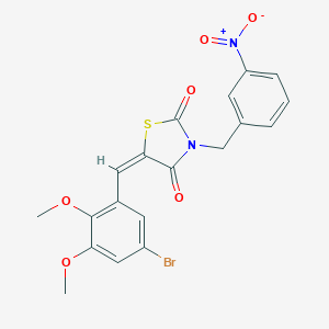 molecular formula C19H15BrN2O6S B423596 5-(5-Bromo-2,3-dimethoxybenzylidene)-3-{3-nitrobenzyl}-1,3-thiazolidine-2,4-dione 