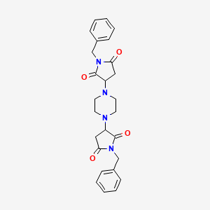 molecular formula C26H28N4O4 B4235960 3,3'-(1,4-piperazinediyl)bis(1-benzyl-2,5-pyrrolidinedione) 