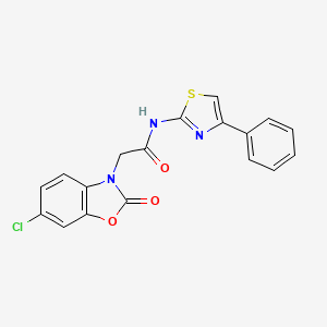 2-(6-chloro-2-oxo-1,3-benzoxazol-3(2H)-yl)-N-(4-phenyl-1,3-thiazol-2-yl)acetamide
