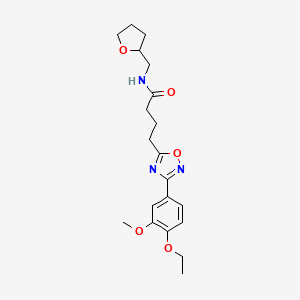 molecular formula C20H27N3O5 B4235998 4-[3-(4-ethoxy-3-methoxyphenyl)-1,2,4-oxadiazol-5-yl]-N-(tetrahydro-2-furanylmethyl)butanamide 