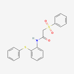 molecular formula C20H17NO3S2 B4236009 2-(phenylsulfonyl)-N-[2-(phenylthio)phenyl]acetamide 