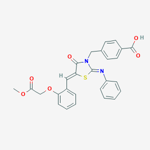 4-{[5-[2-(2-Methoxy-2-oxoethoxy)benzylidene]-4-oxo-2-(phenylimino)-1,3-thiazolidin-3-yl]methyl}benzoic acid