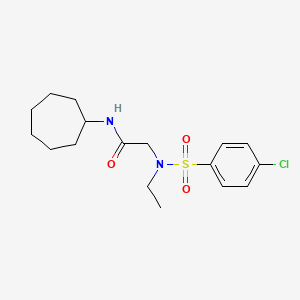 molecular formula C17H25ClN2O3S B4236010 N~2~-[(4-chlorophenyl)sulfonyl]-N~1~-cycloheptyl-N~2~-ethylglycinamide 