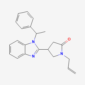molecular formula C22H23N3O B4236017 1-allyl-4-[1-(1-phenylethyl)-1H-benzimidazol-2-yl]-2-pyrrolidinone 