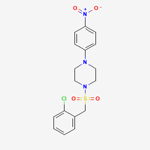 molecular formula C17H18ClN3O4S B4236025 1-[(2-chlorobenzyl)sulfonyl]-4-(4-nitrophenyl)piperazine 