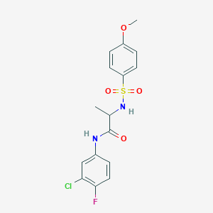 N~1~-(3-chloro-4-fluorophenyl)-N~2~-[(4-methoxyphenyl)sulfonyl]alaninamide