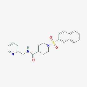 molecular formula C22H23N3O3S B4236057 1-(2-naphthylsulfonyl)-N-(2-pyridinylmethyl)-4-piperidinecarboxamide 