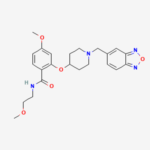 molecular formula C23H28N4O5 B4236104 2-{[1-(2,1,3-benzoxadiazol-5-ylmethyl)-4-piperidinyl]oxy}-4-methoxy-N-(2-methoxyethyl)benzamide 
