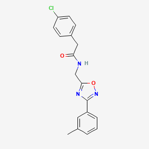 2-(4-chlorophenyl)-N-{[3-(3-methylphenyl)-1,2,4-oxadiazol-5-yl]methyl}acetamide