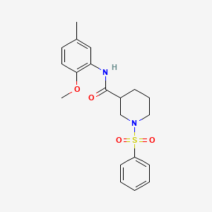 molecular formula C20H24N2O4S B4236143 N-(2-methoxy-5-methylphenyl)-1-(phenylsulfonyl)-3-piperidinecarboxamide 