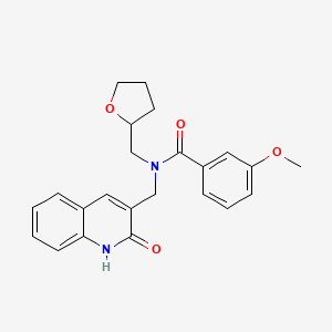 N-[(2-hydroxy-3-quinolinyl)methyl]-3-methoxy-N-(tetrahydro-2-furanylmethyl)benzamide