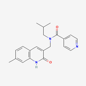 N-[(2-hydroxy-7-methyl-3-quinolinyl)methyl]-N-isobutylisonicotinamide