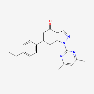 molecular formula C22H24N4O B4236208 1-(4,6-dimethyl-2-pyrimidinyl)-6-(4-isopropylphenyl)-1,5,6,7-tetrahydro-4H-indazol-4-one 