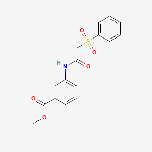 molecular formula C17H17NO5S B4236217 ethyl 3-{[(phenylsulfonyl)acetyl]amino}benzoate CAS No. 5500-65-2