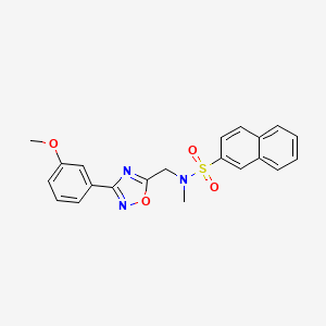 molecular formula C21H19N3O4S B4236219 N-{[3-(3-methoxyphenyl)-1,2,4-oxadiazol-5-yl]methyl}-N-methyl-2-naphthalenesulfonamide 