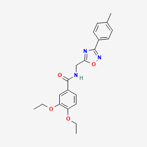 molecular formula C21H23N3O4 B4236226 3,4-diethoxy-N-{[3-(4-methylphenyl)-1,2,4-oxadiazol-5-yl]methyl}benzamide 