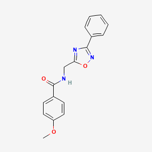 molecular formula C17H15N3O3 B4236241 4-methoxy-N-[(3-phenyl-1,2,4-oxadiazol-5-yl)methyl]benzamide 