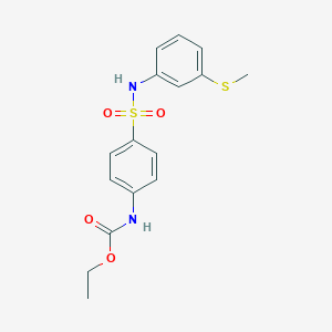 molecular formula C16H18N2O4S2 B4236253 ethyl [4-({[3-(methylthio)phenyl]amino}sulfonyl)phenyl]carbamate 