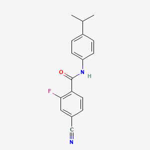 molecular formula C17H15FN2O B4236265 4-cyano-2-fluoro-N-(4-isopropylphenyl)benzamide 