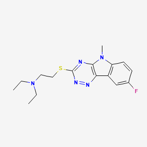 molecular formula C16H20FN5S B4236278 N,N-diethyl-2-[(8-fluoro-5-methyl-5H-[1,2,4]triazino[5,6-b]indol-3-yl)thio]ethanamine 