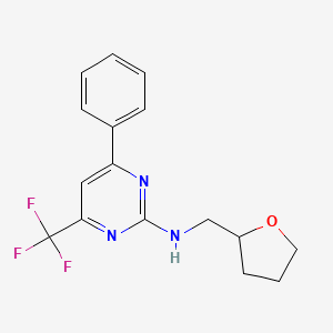 molecular formula C16H16F3N3O B4236292 4-phenyl-N-(tetrahydro-2-furanylmethyl)-6-(trifluoromethyl)-2-pyrimidinamine 