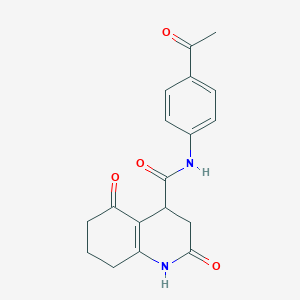 molecular formula C18H18N2O4 B4236301 N-(4-acetylphenyl)-2,5-dioxo-1,2,3,4,5,6,7,8-octahydro-4-quinolinecarboxamide 