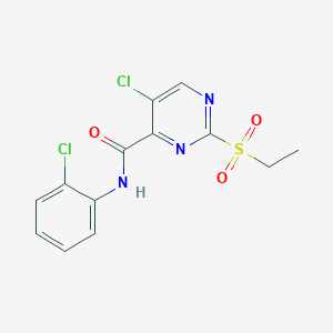 molecular formula C13H11Cl2N3O3S B4236317 5-chloro-N-(2-chlorophenyl)-2-(ethylsulfonyl)-4-pyrimidinecarboxamide 