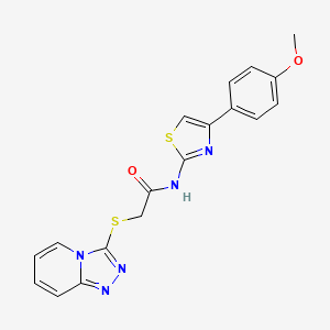 molecular formula C18H15N5O2S2 B4236343 N-[4-(4-methoxyphenyl)-1,3-thiazol-2-yl]-2-([1,2,4]triazolo[4,3-a]pyridin-3-ylthio)acetamide 