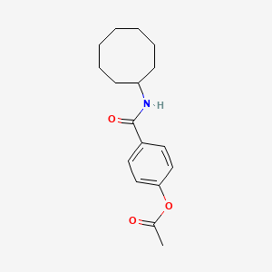 molecular formula C17H23NO3 B4236345 4-[(cyclooctylamino)carbonyl]phenyl acetate 