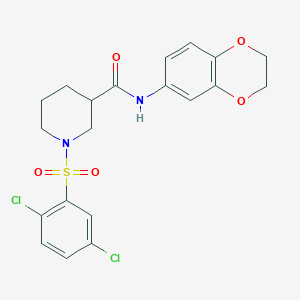 molecular formula C20H20Cl2N2O5S B4236352 1-[(2,5-dichlorophenyl)sulfonyl]-N-(2,3-dihydro-1,4-benzodioxin-6-yl)-3-piperidinecarboxamide 
