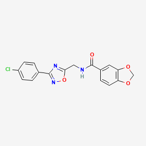 molecular formula C17H12ClN3O4 B4236357 N-{[3-(4-chlorophenyl)-1,2,4-oxadiazol-5-yl]methyl}-1,3-benzodioxole-5-carboxamide 