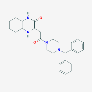 3-{2-[4-(diphenylmethyl)piperazin-1-yl]-2-oxoethyl}octahydroquinoxalin-2(1H)-one