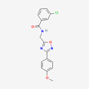 molecular formula C17H14ClN3O3 B4236375 3-chloro-N-{[3-(4-methoxyphenyl)-1,2,4-oxadiazol-5-yl]methyl}benzamide 