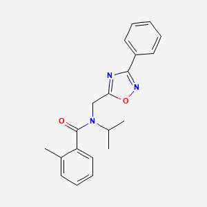 molecular formula C20H21N3O2 B4236393 N-isopropyl-2-methyl-N-[(3-phenyl-1,2,4-oxadiazol-5-yl)methyl]benzamide 