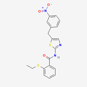 molecular formula C19H17N3O3S2 B4236419 2-(ethylthio)-N-[5-(3-nitrobenzyl)-1,3-thiazol-2-yl]benzamide 