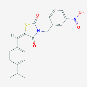 molecular formula C20H18N2O4S B423642 3-{3-Nitrobenzyl}-5-(4-isopropylbenzylidene)-1,3-thiazolidine-2,4-dione 