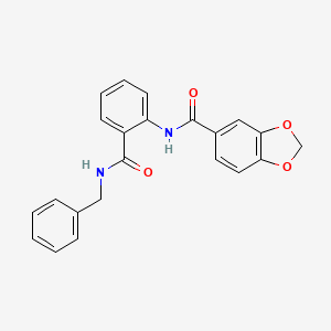 molecular formula C22H18N2O4 B4236464 N-{2-[(benzylamino)carbonyl]phenyl}-1,3-benzodioxole-5-carboxamide 