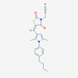 molecular formula C23H24N2O2S B423647 (5E)-5-{[1-(4-butylphenyl)-2,5-dimethyl-1H-pyrrol-3-yl]methylidene}-3-(prop-2-yn-1-yl)-1,3-thiazolidine-2,4-dione 
