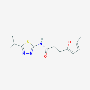 molecular formula C13H17N3O2S B4236480 N-(5-isopropyl-1,3,4-thiadiazol-2-yl)-3-(5-methyl-2-furyl)propanamide 