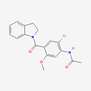 molecular formula C18H17ClN2O3 B4236486 N-[2-chloro-4-(2,3-dihydro-1H-indol-1-ylcarbonyl)-5-methoxyphenyl]acetamide 