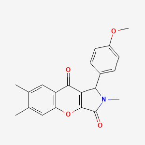 molecular formula C21H19NO4 B4236499 1-(4-methoxyphenyl)-2,6,7-trimethyl-1,2-dihydrochromeno[2,3-c]pyrrole-3,9-dione 