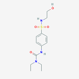 molecular formula C13H21N3O4S B4236505 4-{[(diethylamino)carbonyl]amino}-N-(2-hydroxyethyl)benzenesulfonamide 