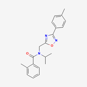 molecular formula C21H23N3O2 B4236508 N-isopropyl-2-methyl-N-{[3-(4-methylphenyl)-1,2,4-oxadiazol-5-yl]methyl}benzamide 
