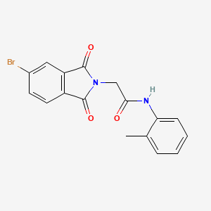 molecular formula C17H13BrN2O3 B4236537 2-(5-bromo-1,3-dioxo-1,3-dihydro-2H-isoindol-2-yl)-N-(2-methylphenyl)acetamide 