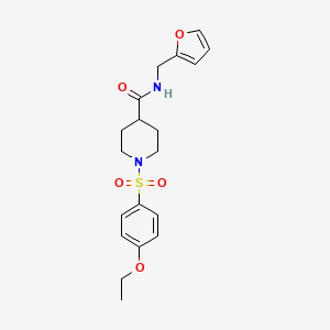 molecular formula C19H24N2O5S B4236538 1-[(4-ethoxyphenyl)sulfonyl]-N-(2-furylmethyl)-4-piperidinecarboxamide 