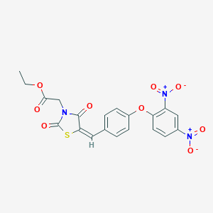 molecular formula C20H15N3O9S B423655 Ethyl [5-(4-{2,4-bisnitrophenoxy}benzylidene)-2,4-dioxo-1,3-thiazolidin-3-yl]acetate 