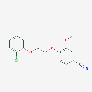 molecular formula C17H16ClNO3 B4236569 4-[2-(2-chlorophenoxy)ethoxy]-3-ethoxybenzonitrile 