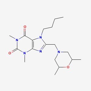 molecular formula C18H29N5O3 B4236582 7-butyl-8-[(2,6-dimethyl-4-morpholinyl)methyl]-1,3-dimethyl-3,7-dihydro-1H-purine-2,6-dione 