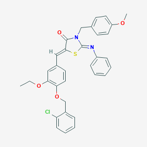 (2E,5Z)-5-{4-[(2-chlorobenzyl)oxy]-3-ethoxybenzylidene}-3-(4-methoxybenzyl)-2-(phenylimino)-1,3-thiazolidin-4-one