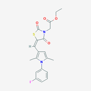 ethyl (5-{[1-(3-iodophenyl)-2,5-dimethyl-1H-pyrrol-3-yl]methylene}-2,4-dioxo-1,3-thiazolidin-3-yl)acetate